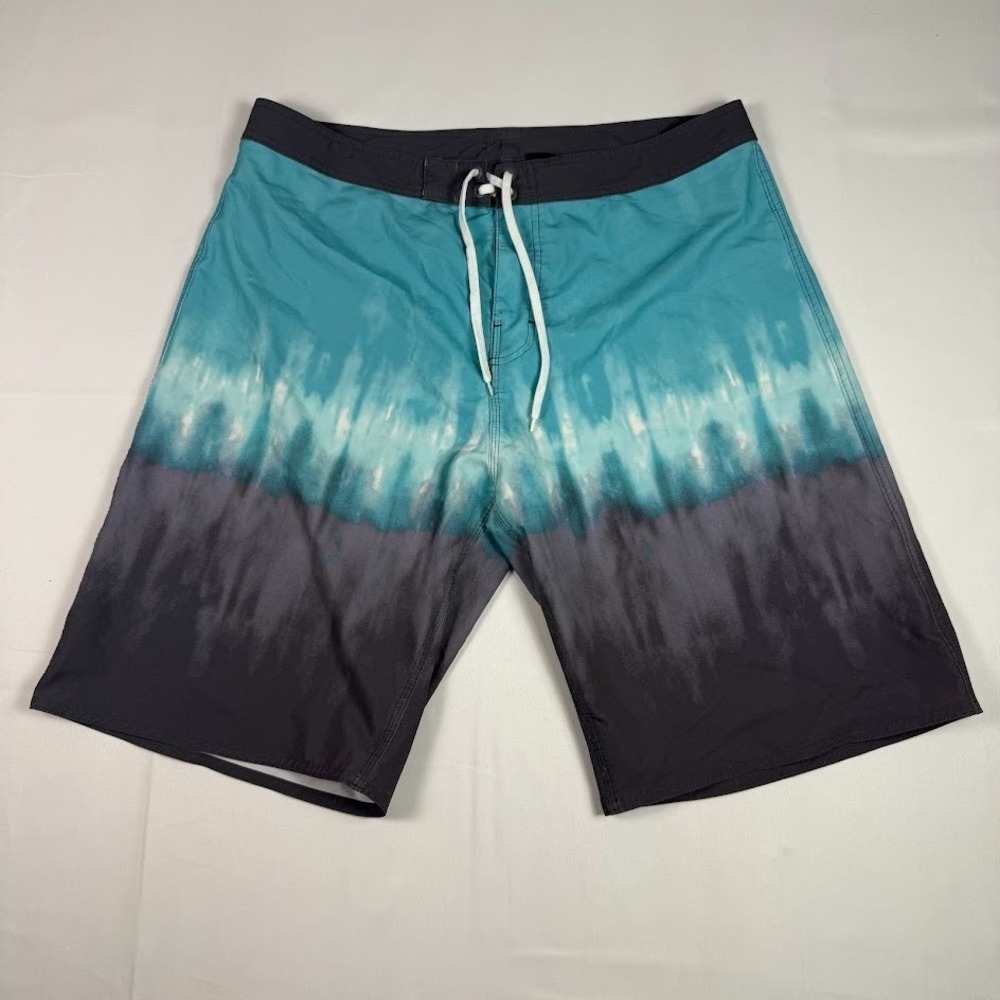 Burnside Board Shorts Mens 36 Blue Gray Tie Dye Swim Trunks Surf Beach